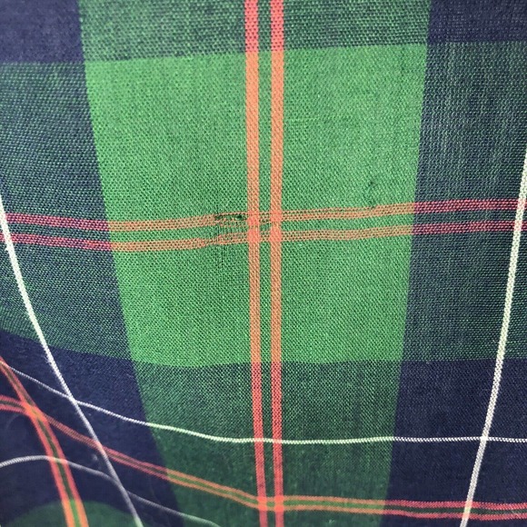 VINTAGE DEERFIELD SHIRT MENS SIZE 20 PLAID BUTTON DOWN GREEN USA MADE LONG SLEEV - Picture 10 of 12